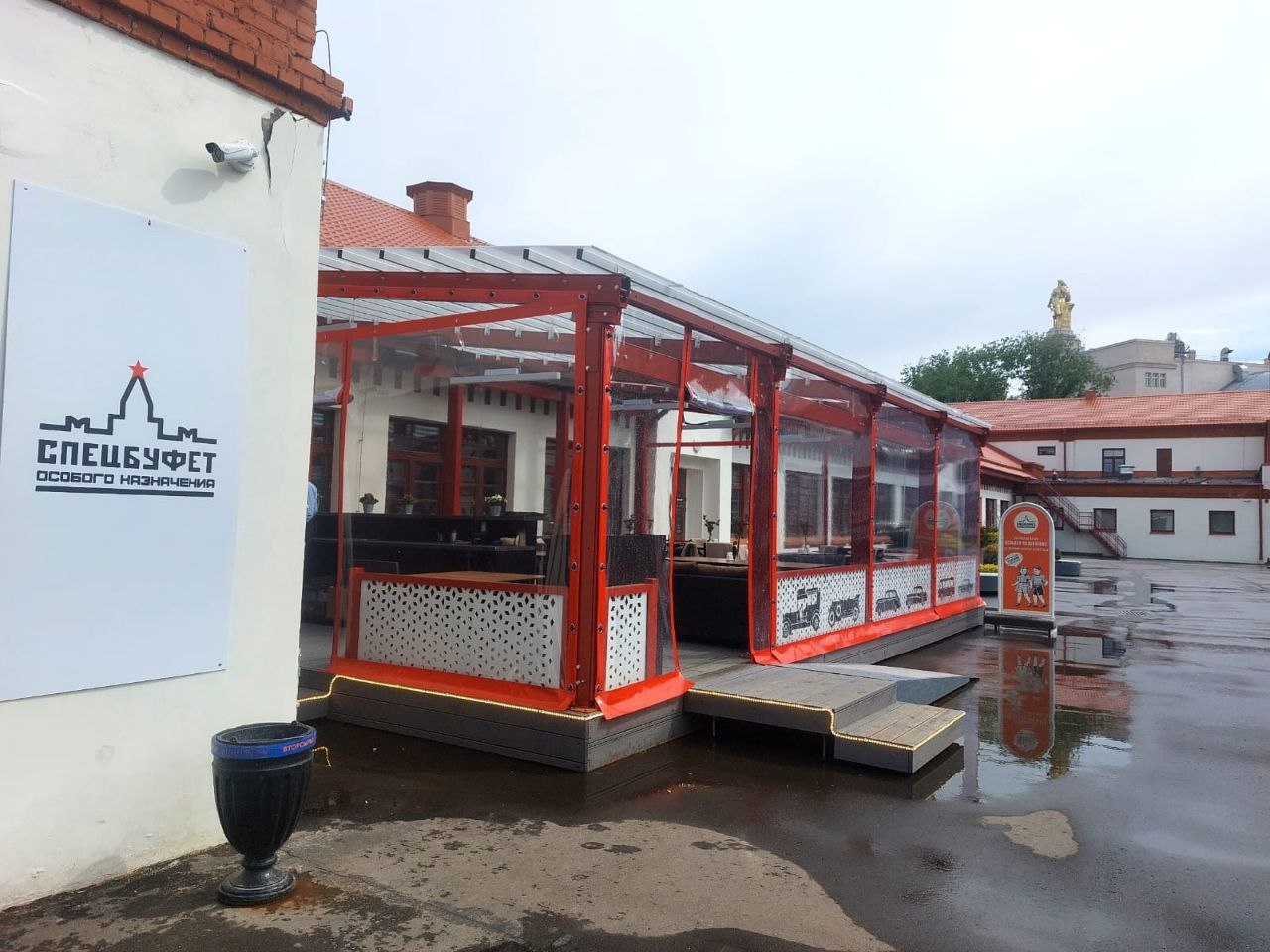 ПВХ шторы для летней террасы кафе в Трубчевске